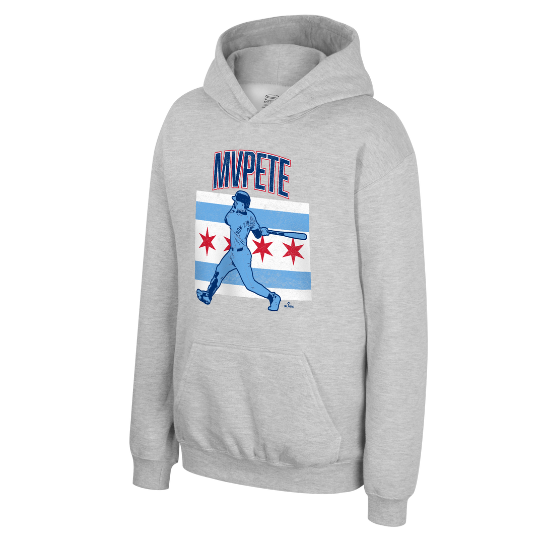 Chicago Cubs Pete Crow-Armstrong MVPete City Flag Gray Hoodie by Stadium Essentials Sweatshirts Stadium Essentials