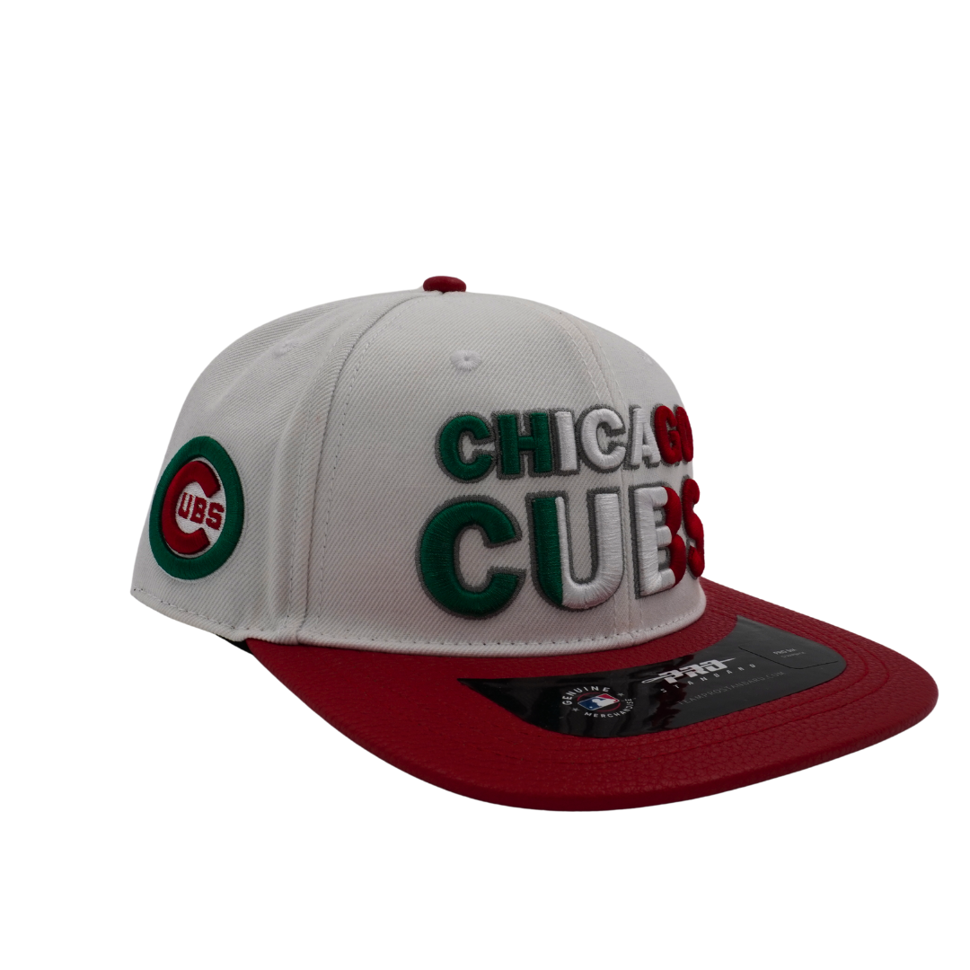 Chicago Cubs Mexico Flag Leather Adjustable Cap by Pro Standard PRO STANDARD