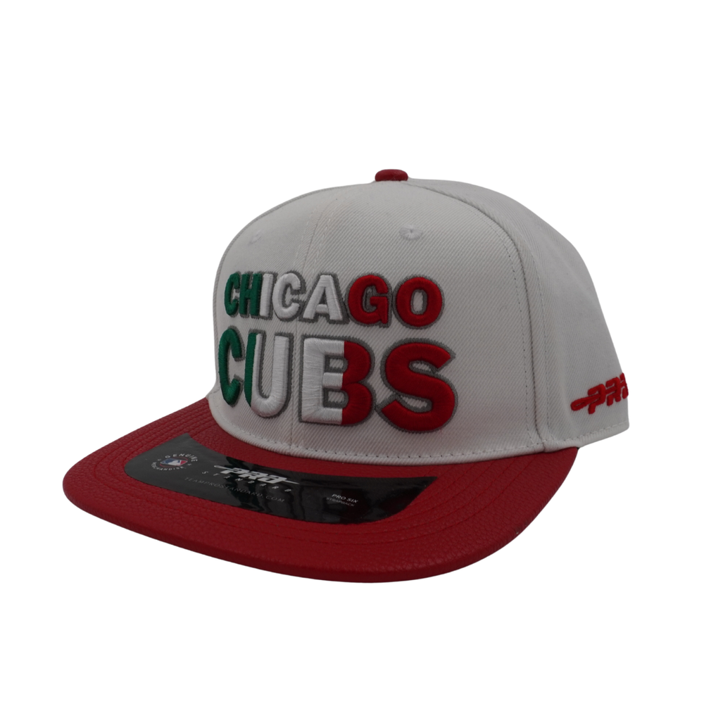Chicago Cubs Mexico Flag Leather Adjustable Cap by Pro Standard PRO STANDARD