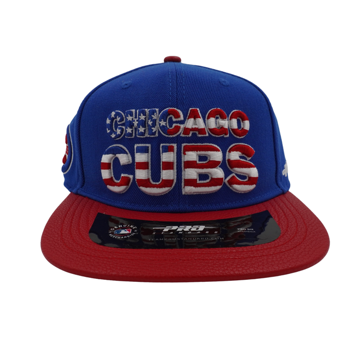 Chicago Cubs USA Flag Leather Adjustable Cap by Pro Standard PRO STANDARD