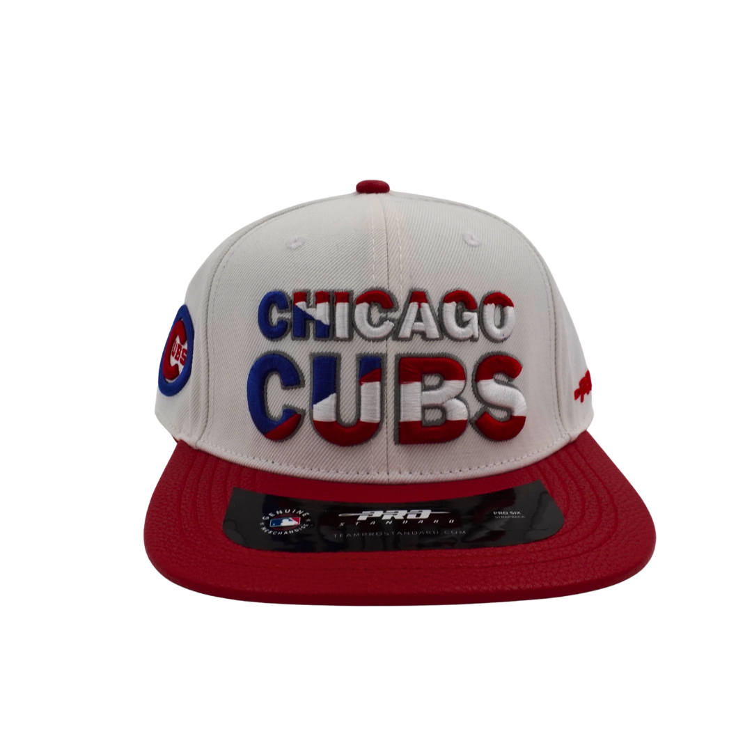 Chicago Cubs Puerto Rico Flag Leather Adjustable Cap by Pro Standard PRO STANDARD