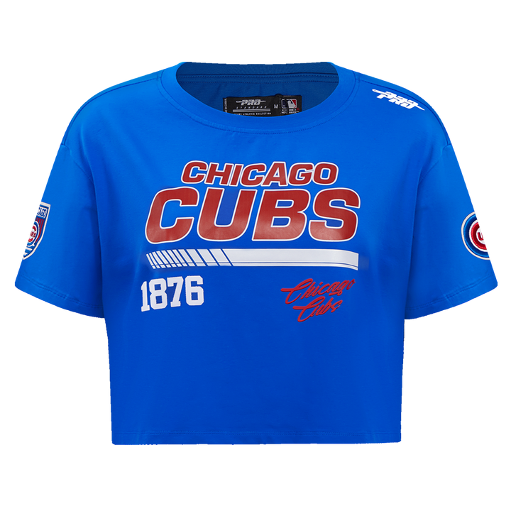 CHICAGO CUBS PRO STANDARD WOMEN'S FAST LANE ROYAL BOXY TEE Short Sleeve Tees PRO STANDARD