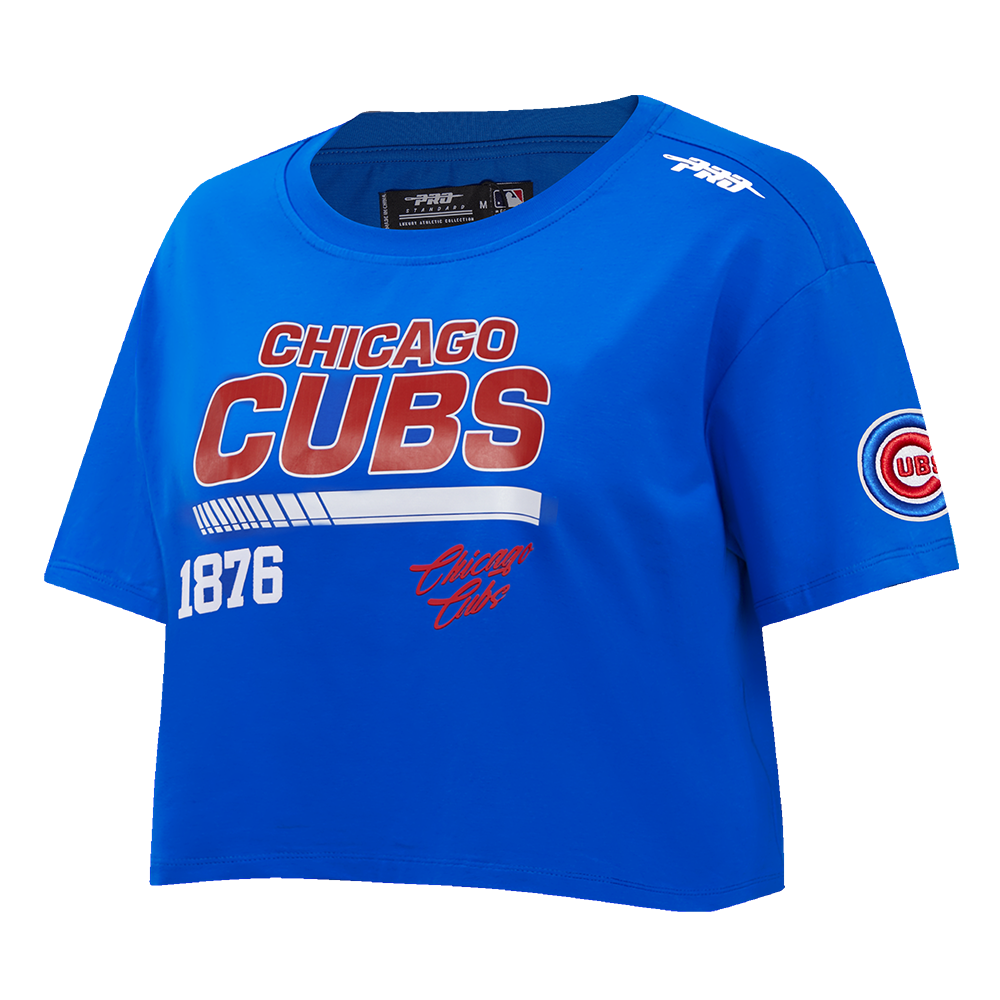 CHICAGO CUBS PRO STANDARD WOMEN'S FAST LANE ROYAL BOXY TEE Short Sleeve Tees PRO STANDARD