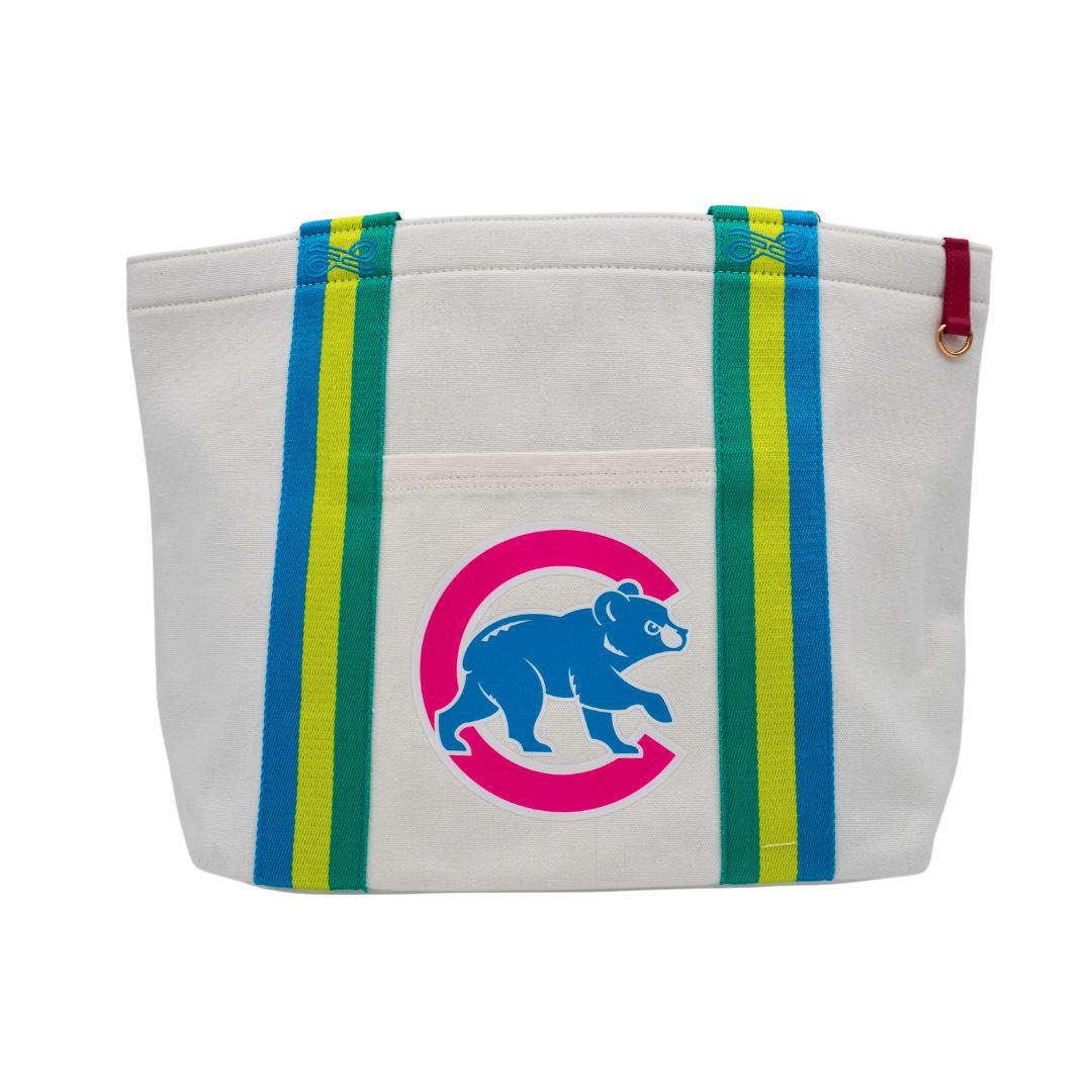 CHICAGO CUBS LUSSO WALKING BEAR CANVAS TOTE BAG Bags & Backpacks LUSSO