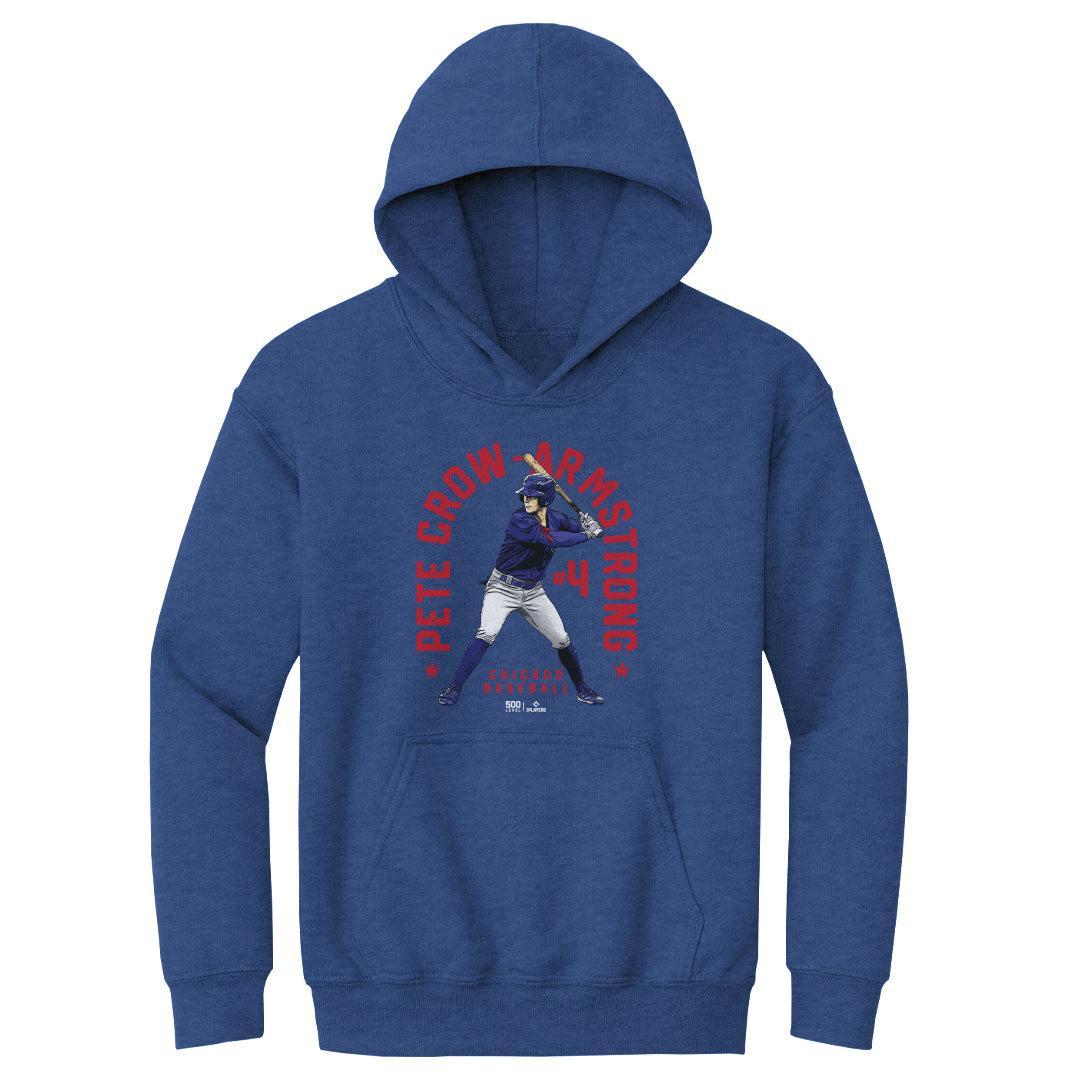 Chicago Cubs Pete Crow-Armstrong Name Arc Unisex Hoodie Gray Kids Youth Hoodie 500 LEVEL