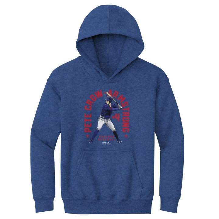 Chicago Cubs Pete Crow-Armstrong Name Arc Unisex Hoodie Gray Kids Youth Hoodie 500 LEVEL