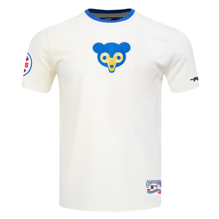 Chicago Cubs 1969 Cooperstown Ringer Tee in Cream by Pro Standard Shirts PRO STANDARD