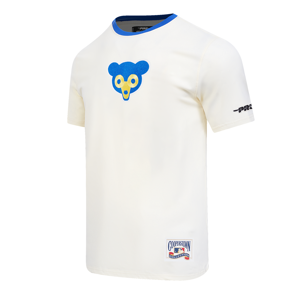 Chicago Cubs 1969 Cooperstown Ringer Tee in Cream by Pro Standard Shirts PRO STANDARD