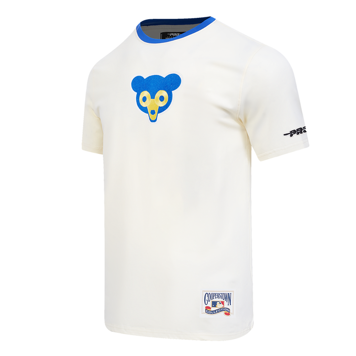 Chicago Cubs 1969 Cooperstown Ringer Tee in Cream by Pro Standard Shirts PRO STANDARD