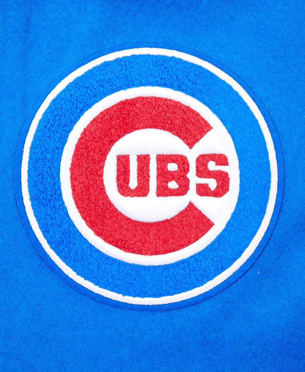 Chicago Cubs Script Wool Varsity Jacket in Royal and Red by Pro Standard Jackets PRO STANDARD
