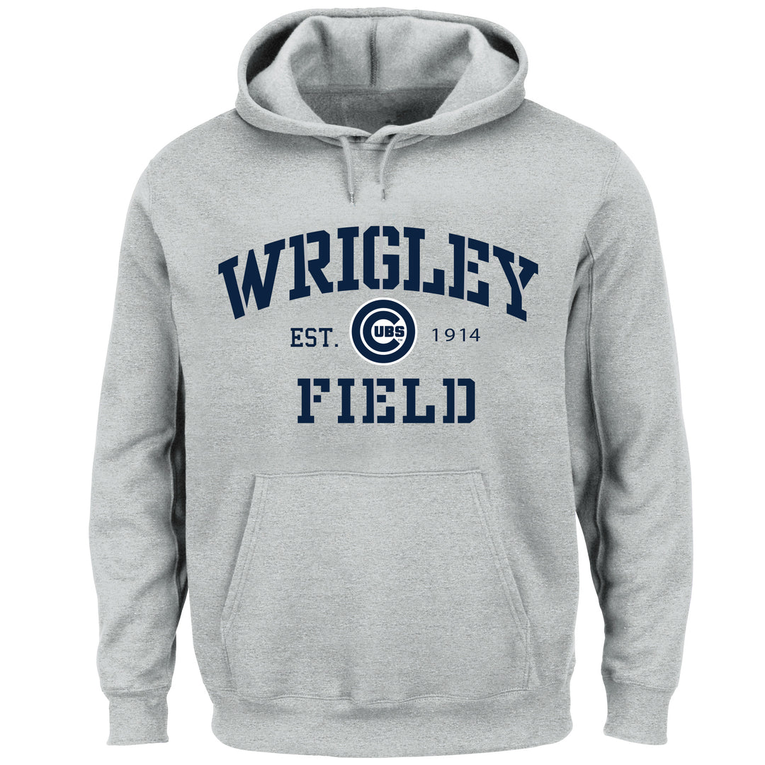 CHICAGO CUBS WRIGLEY FIELD BIG & TALL BULLSEYE LOGO GREY HOODIE Sweatshirts & Hoodies PROFILE