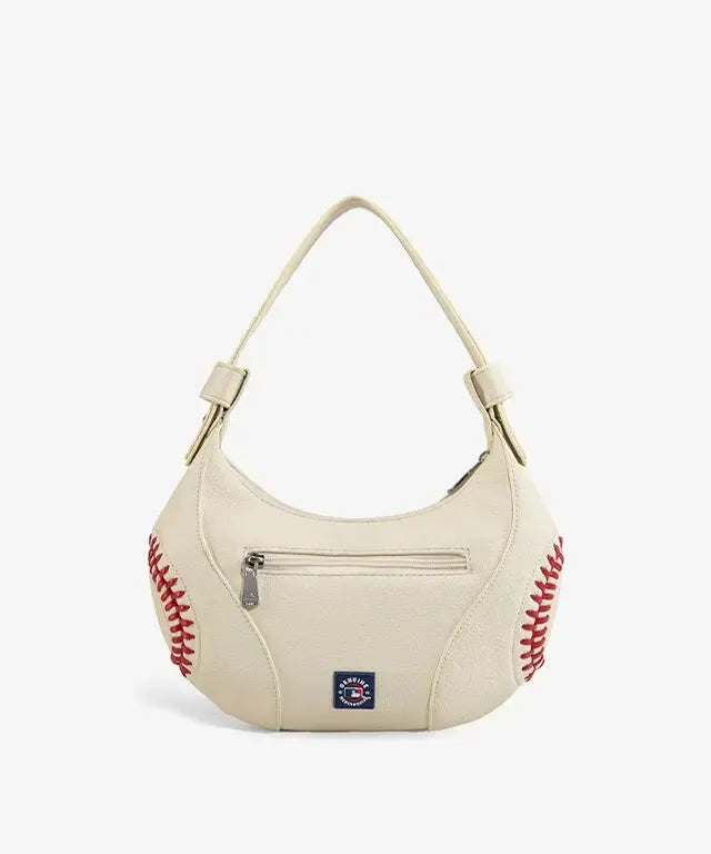 Chicago Cubs Curveball Baseball Stitch Hobo Bag in Beige by Montana West Bags MONTANA WEST