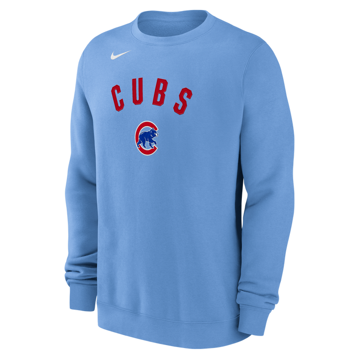Chicago Cubs Nike Twill Crewneck Sweatshirt in Light Blue