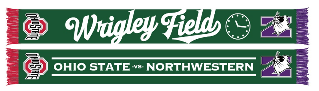 Wrigley Field Northwestern X Ohio State Dueling Scarf Accessories Ruffneck