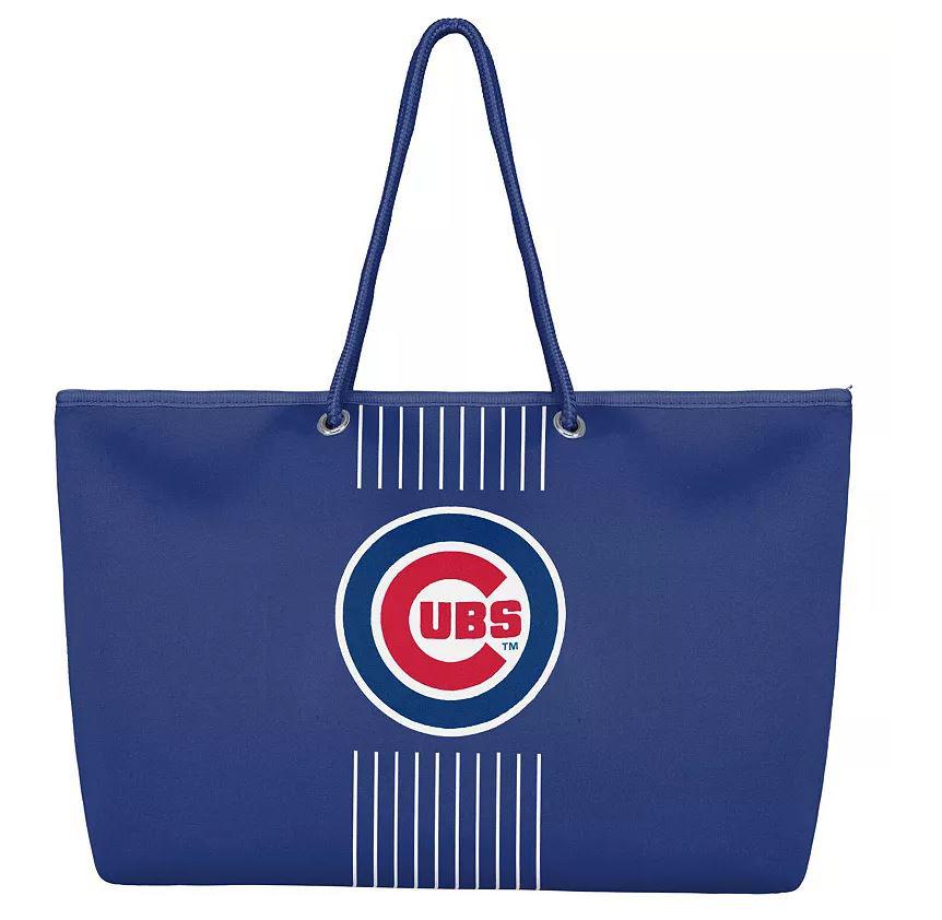 CHICAGO CUBS BULLSEYE NEOPRENE BLUE TOTE BAG Bags & Backpacks FOREVER COLLECTIBLES