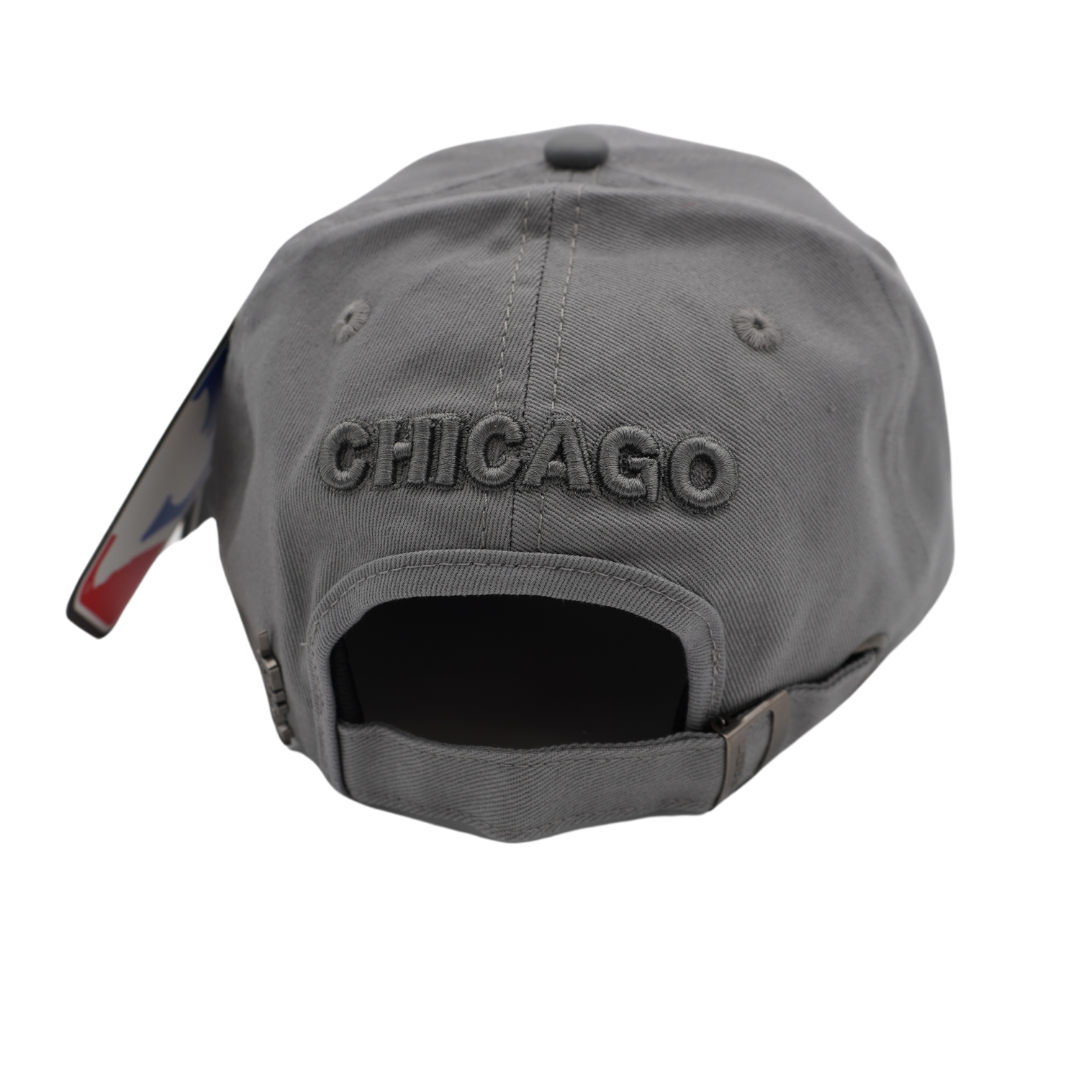 CHICAGO CUBS PRO STANDARD BULLSEYE GREY ADJUSTABLE CAP Caps PRO STANDARD