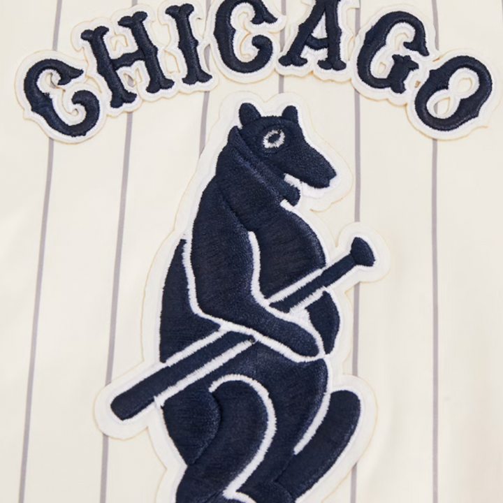 CHICAGO CUBS PRO STANDARD MEN'S THROWBACK 1914 BEAR PINSTRIPE JACKET Jackets & Outerwear PRO STANDARD