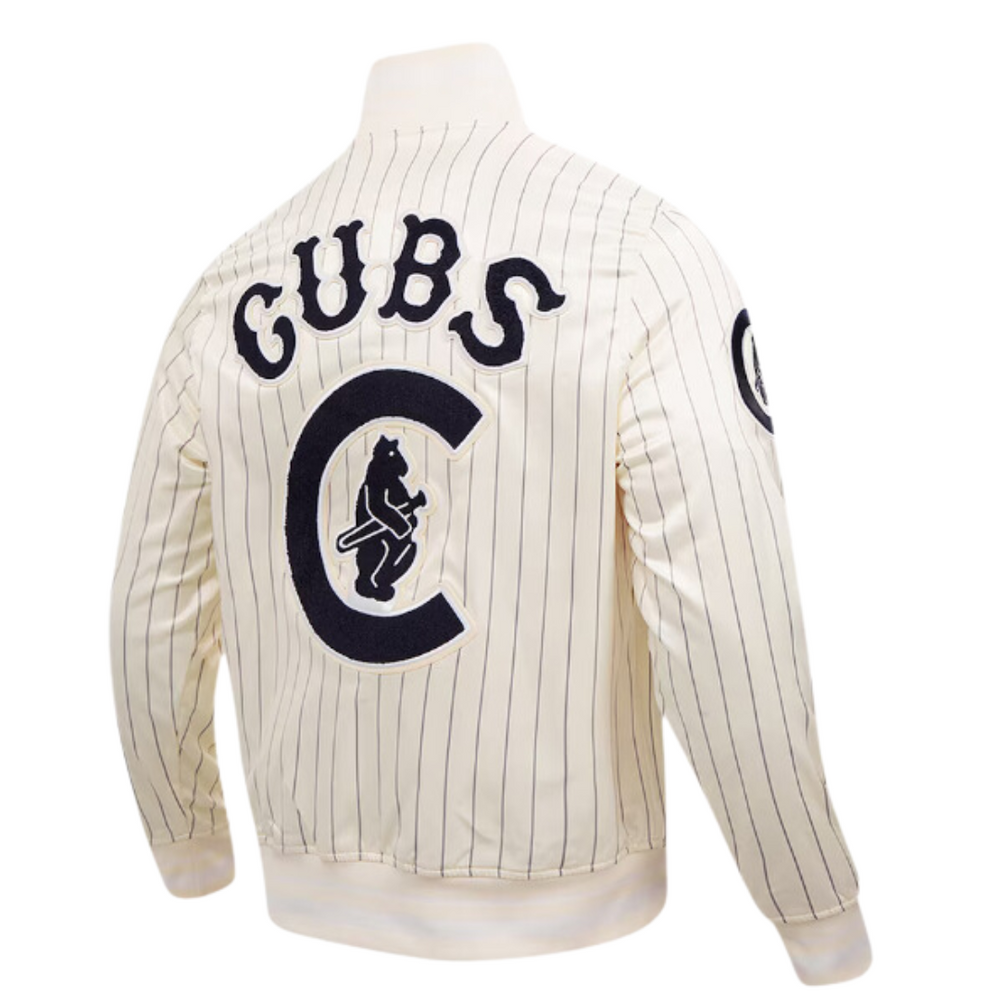 CHICAGO CUBS PRO STANDARD MEN'S THROWBACK 1914 BEAR PINSTRIPE JACKET Jackets & Outerwear PRO STANDARD