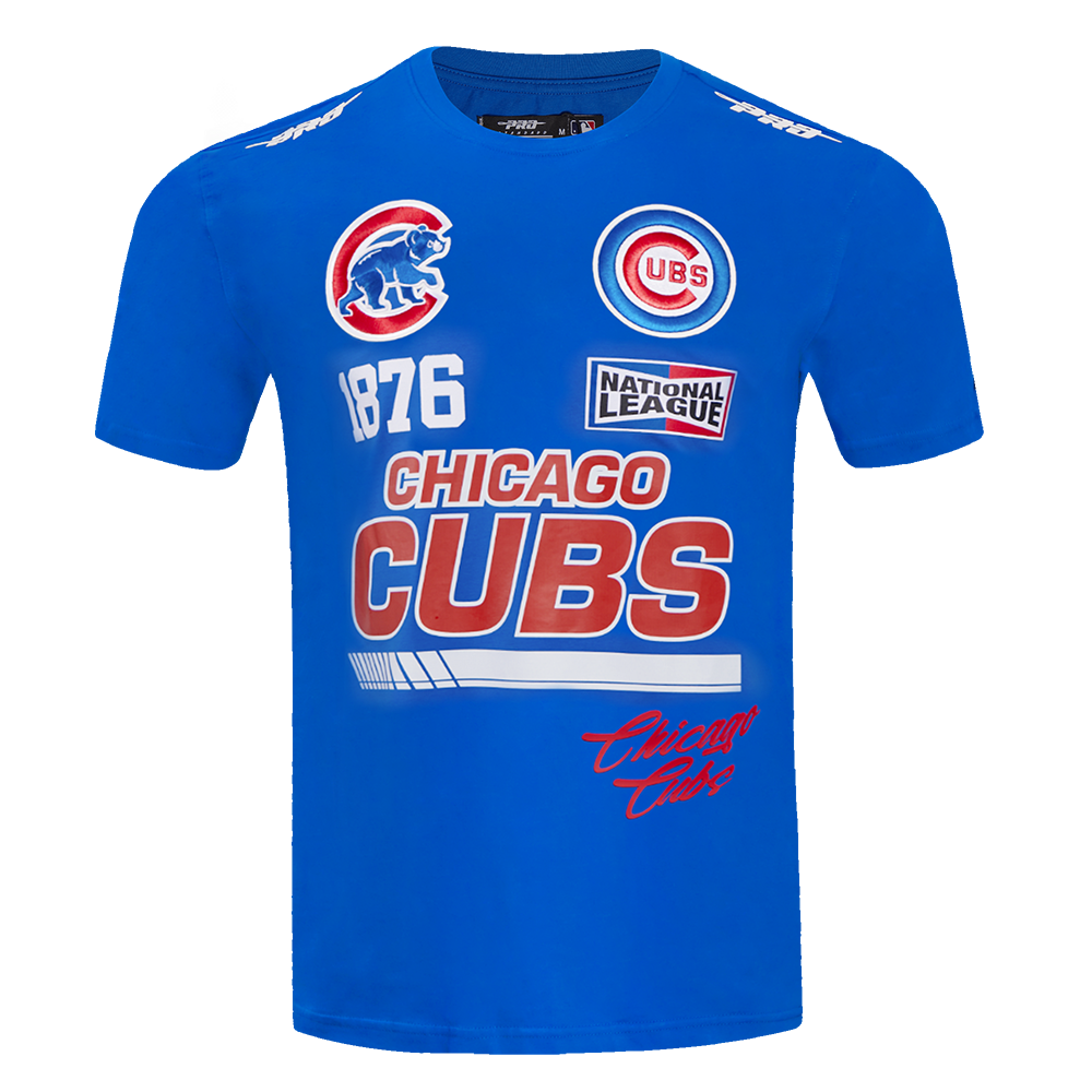 CHICAGO CUBS PRO STANDARD MEN'S FAST LANE RACE ROYAL TEE Short Sleeve Tees PRO STANDARD