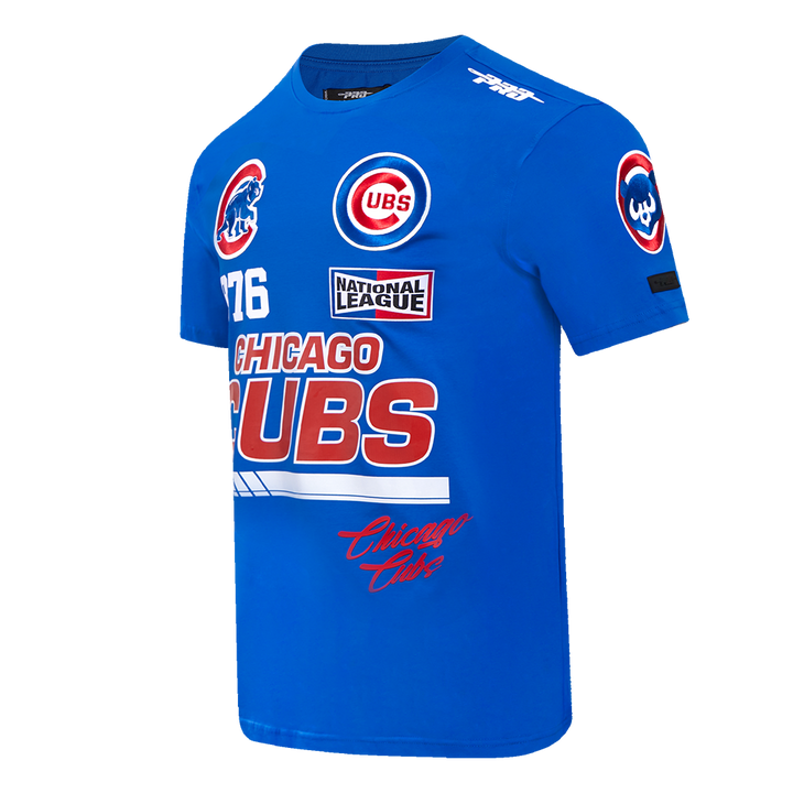 CHICAGO CUBS PRO STANDARD MEN'S FAST LANE RACE ROYAL TEE Short Sleeve Tees PRO STANDARD