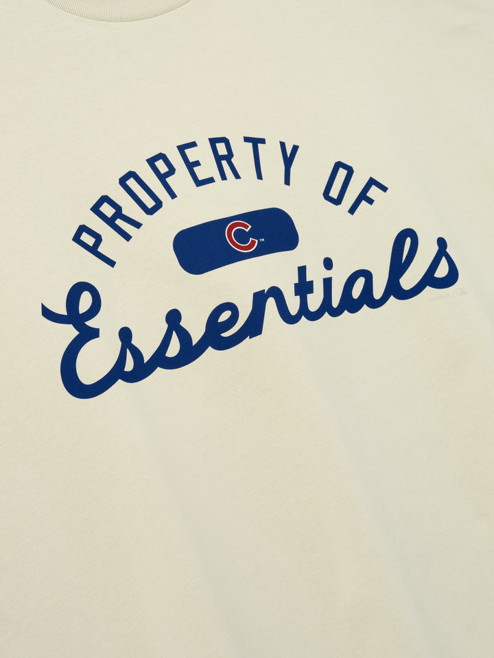 Chicago Cubs x Fear of God Essentials Wordmark Tee in Sandstone Short Sleeve Tees FEAR OF GOD