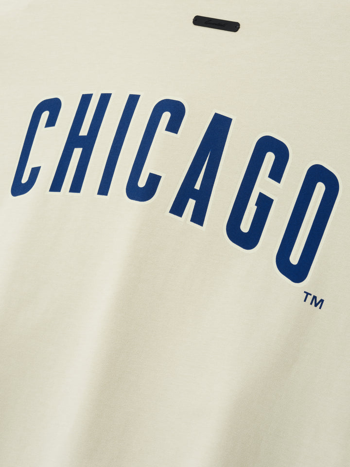 Chicago Cubs x Fear of God Essentials Wordmark Tee in Sandstone Short Sleeve Tees FEAR OF GOD