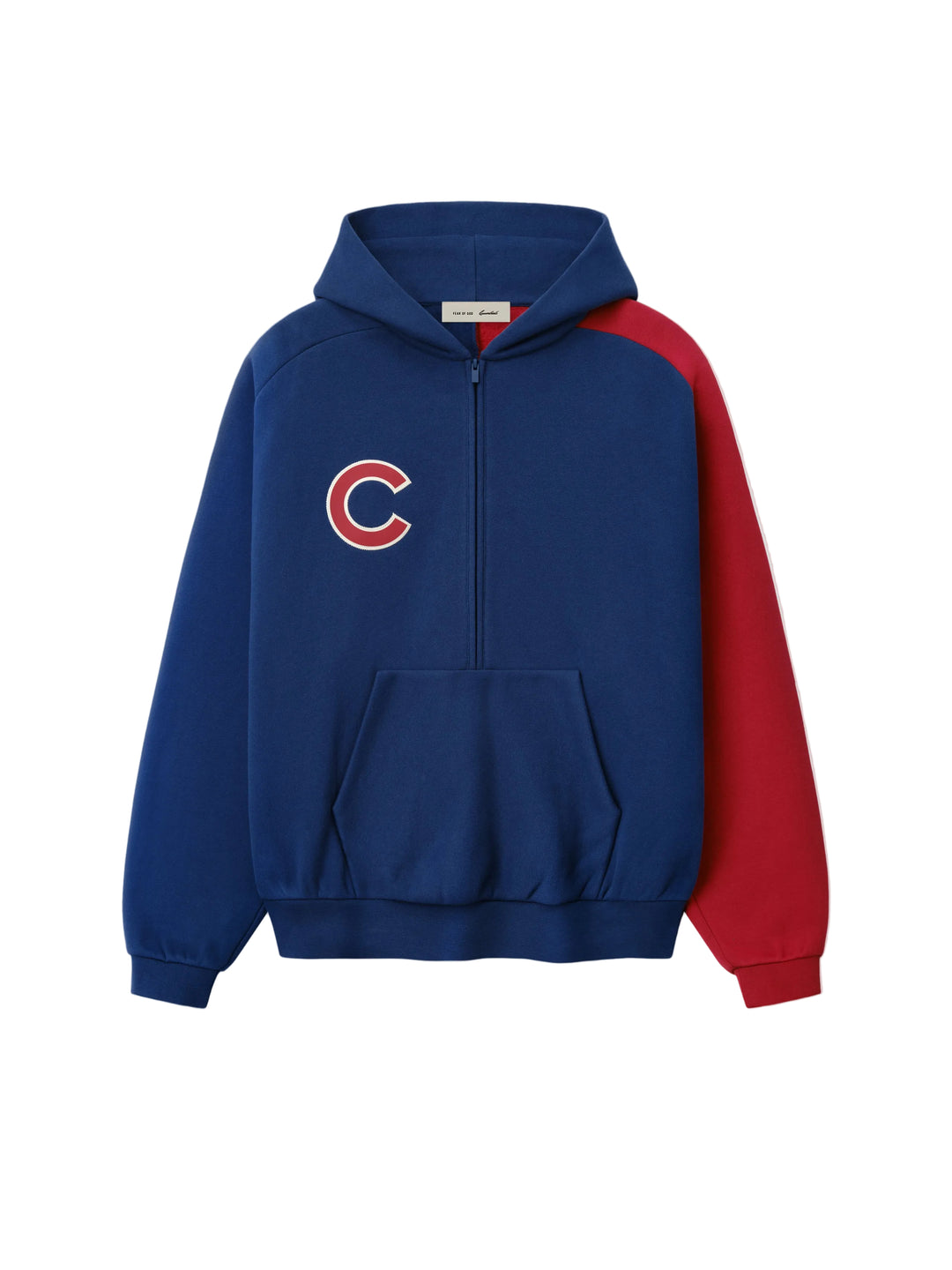 Chicago Cubs x Fear of God Raglan Half-Zip Hoodie in Royal/Red Sweatshirts & Hoodies FEAR OF GOD