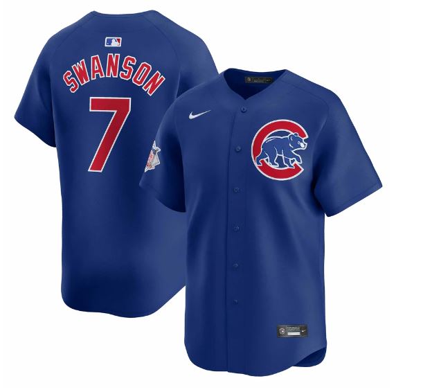 CHICAGO CUBS NIKE MEN'S DANSBY SWANSON ALTERNATE BLUE LIMITED JERSEY Jerseys NIKE