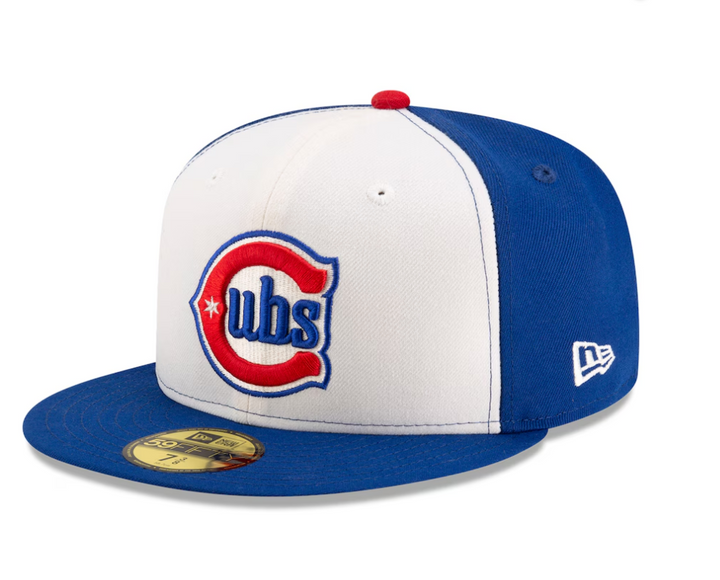 Chicago Cubs Blues Alternate 59FIFTY On-Field White & Royal Fitted Cap by New Era Caps NEW ERA CAP COMPANY INC