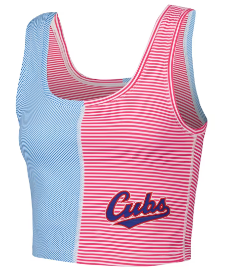 CHICAGO CUBS TEREZ WOMEN'S MULTI STRIPE CROP TANK Tanks Terez