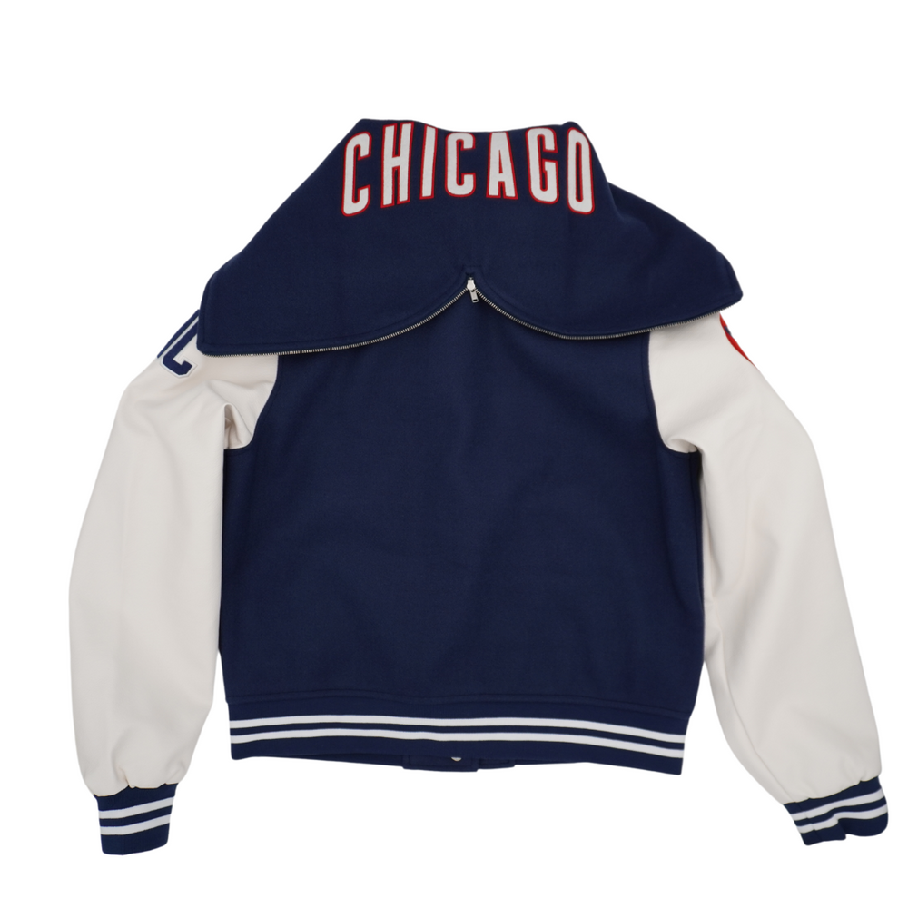 CHICAGO CUBS THE WILD COLLECTIVE WOMEN'S SAILOR VARSITY JACKET Jackets & Outerwear THE WILD COLLECTIVE