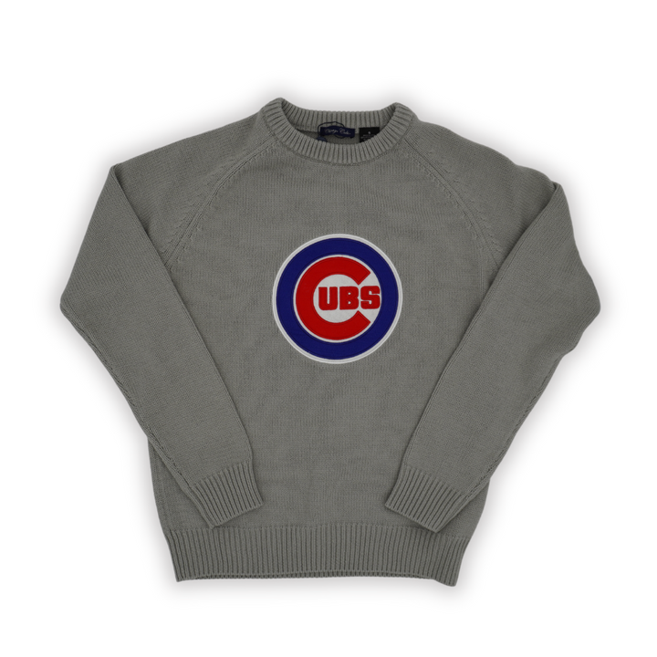 CHICAGO CUBS FULL TURN MEN'S C LOGO KNIT GREY SWEATER Sweatshirts & Hoodies FULL TURN APPAREL