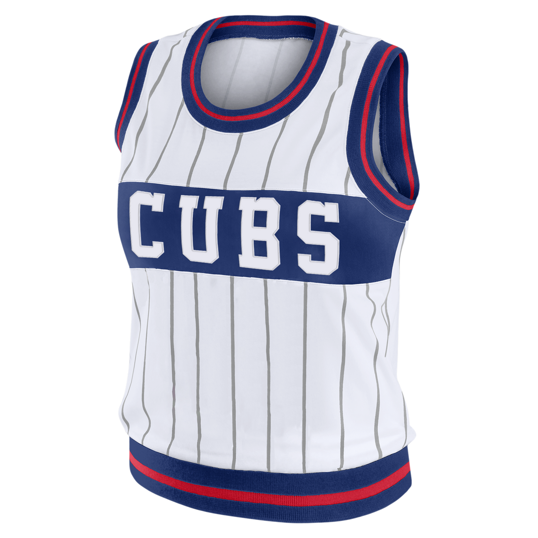 Chicago Cubs Women's Sporty White Tank by Wear by Erin Andrews TANK TOPS WEAR ERIN ANDREWS