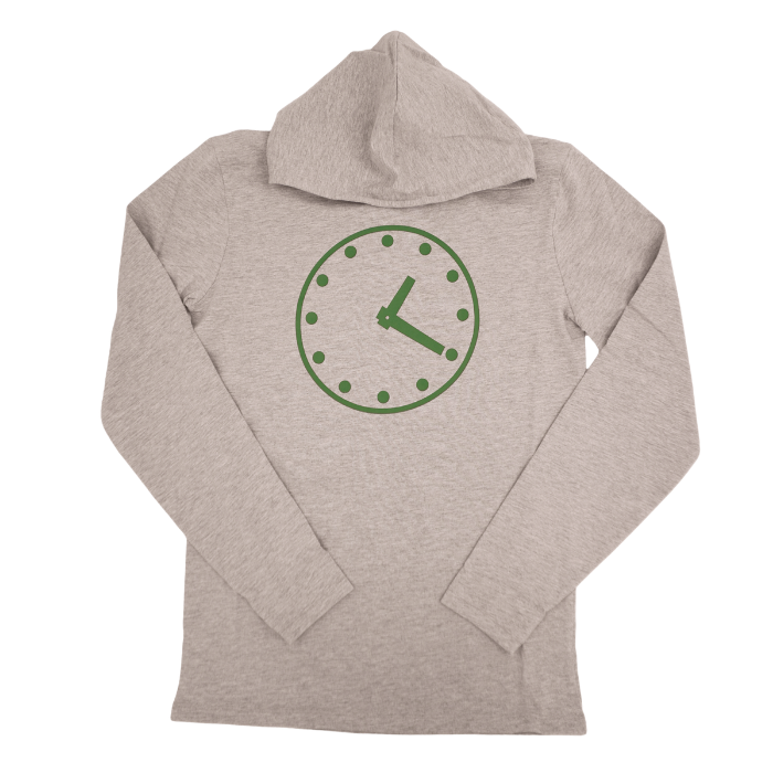 Chicago Cubs Wrigley Field Clock Long Sleeve Hoodie Tee in Grey Sweatshirts &amp; Hoodies LEVY UK