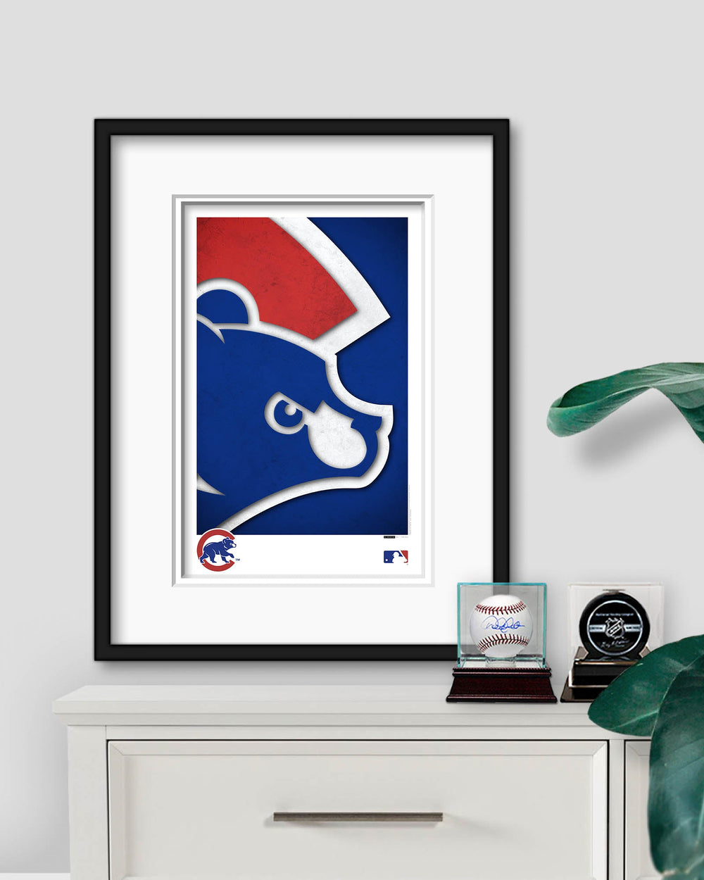 CHICAGO CUBS S. PRESTON WALKING BEAR MINIMALIST LOGO ART PRINT Art Poster S. Preston Art + Designs