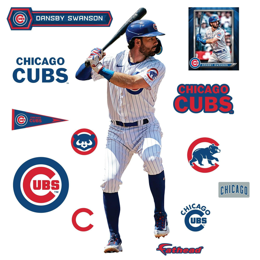 Dansby Swanson - RealBig Collection - Official MLB - Chicago Cubs - Reusable Vinyl Wall Decals Vinyl Die-Cut Character UNASSIGNED