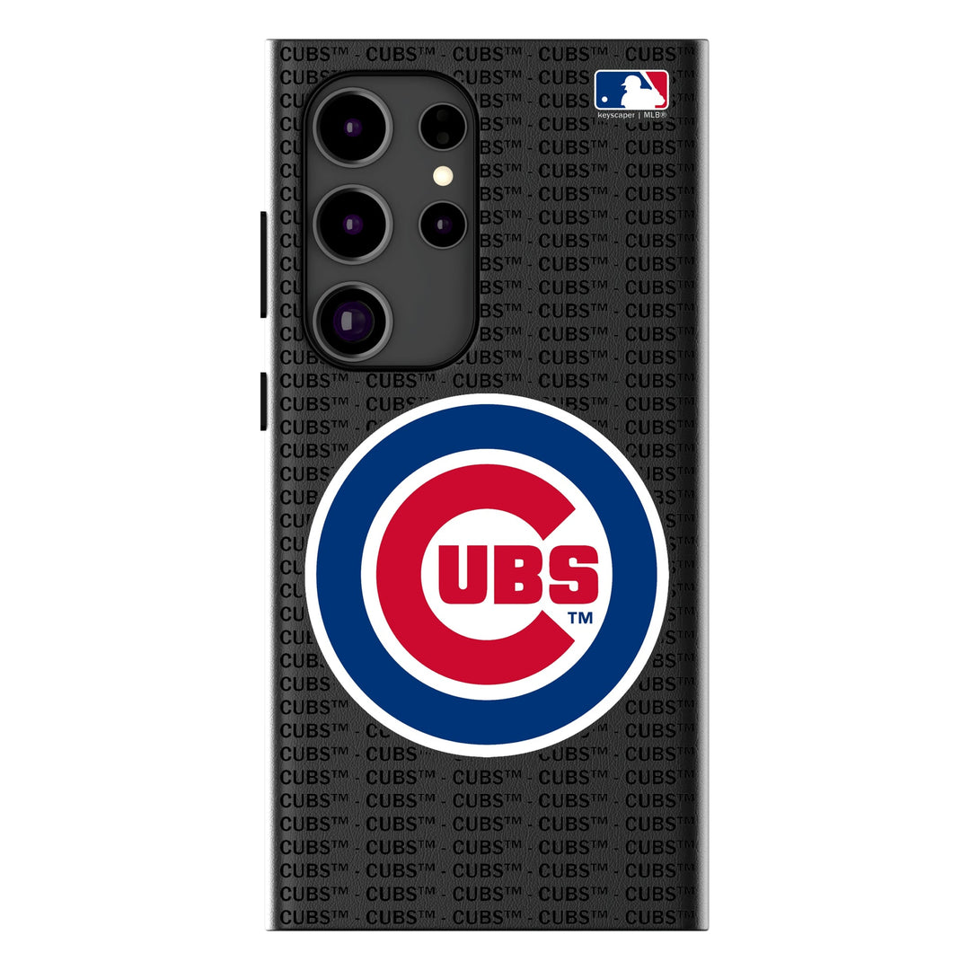 Chicago Cubs Text Backdrop MagSafe Compatible Phone Case for Samsung Galaxy Phone Cases Keyscaper