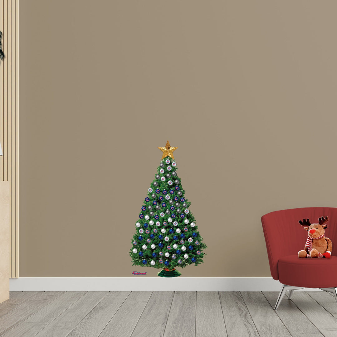 Chicago Cubs - Decorate Your Own Christmas Tree - Official MLB - Reusable Vinyl Wall Decals Dry Erase UNASSIGNED