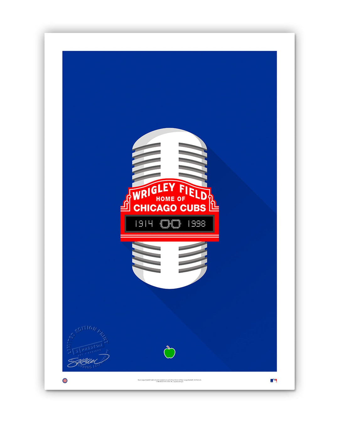 CHICAGO CUBS S. PRESTON MINIMALIST BROADCASTING LIMITED EDITION ART PRINT Art Print S. Preston Art + Designs