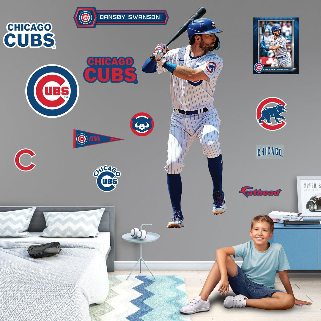 Dansby Swanson - RealBig Collection - Official MLB - Chicago Cubs - Reusable Vinyl Wall Decals Vinyl Die-Cut Character UNASSIGNED