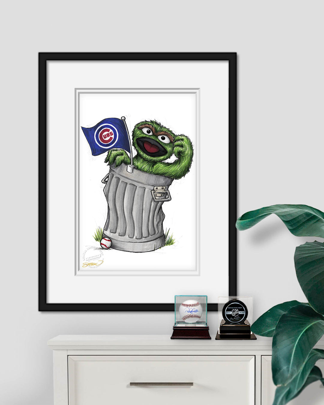 Oscar Rep Your Colours x MLB Cubs Art Print by S. Preston Art + Designs Art Print S. Preston Art + Designs