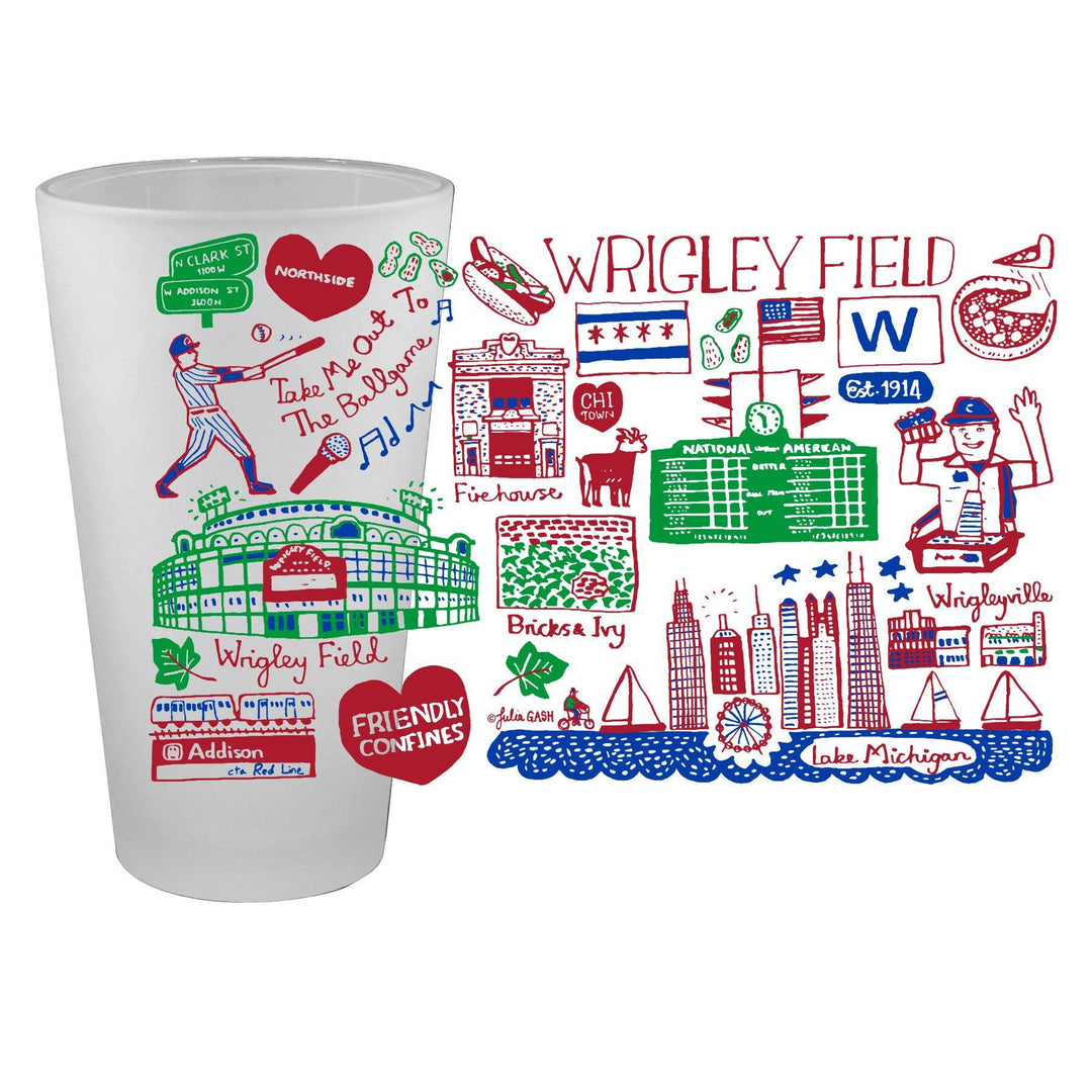 JULIA GASH x WRIGLEY FIELD PINT GLASS Home & Office NEIL ENTERPRISES