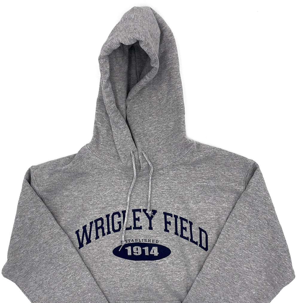 WRIGLEY FIELD MEN'S GRAY HOODIE Sweatshirts & Hoodies ART FLO SHIRT & LETTERING